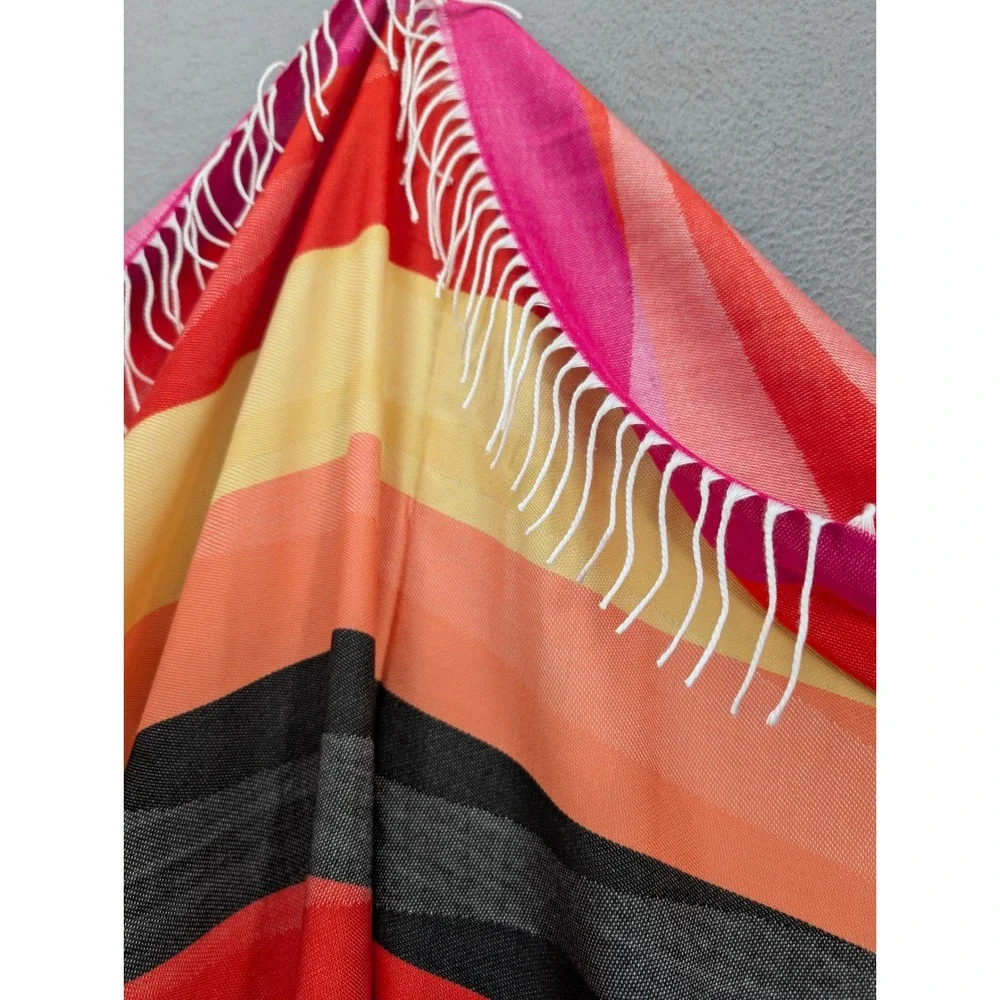 Boho Striped Fringe‎ Throw Blanket Sarong Beach Wrap Cover Ups Large 62